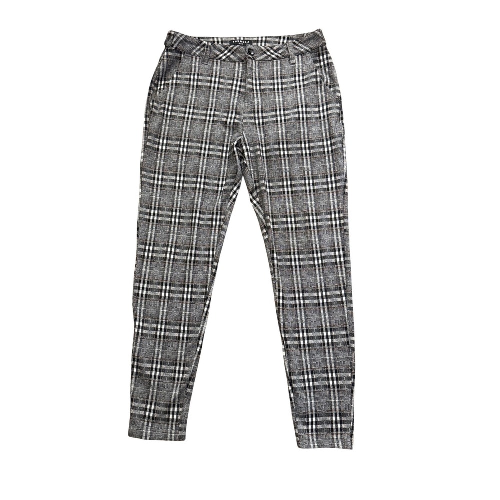 YoungLA Mens 32x30 Plaid Trousers Grey Black White Slim Fit Model 614 Dapper